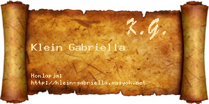 Klein Gabriella névjegykártya